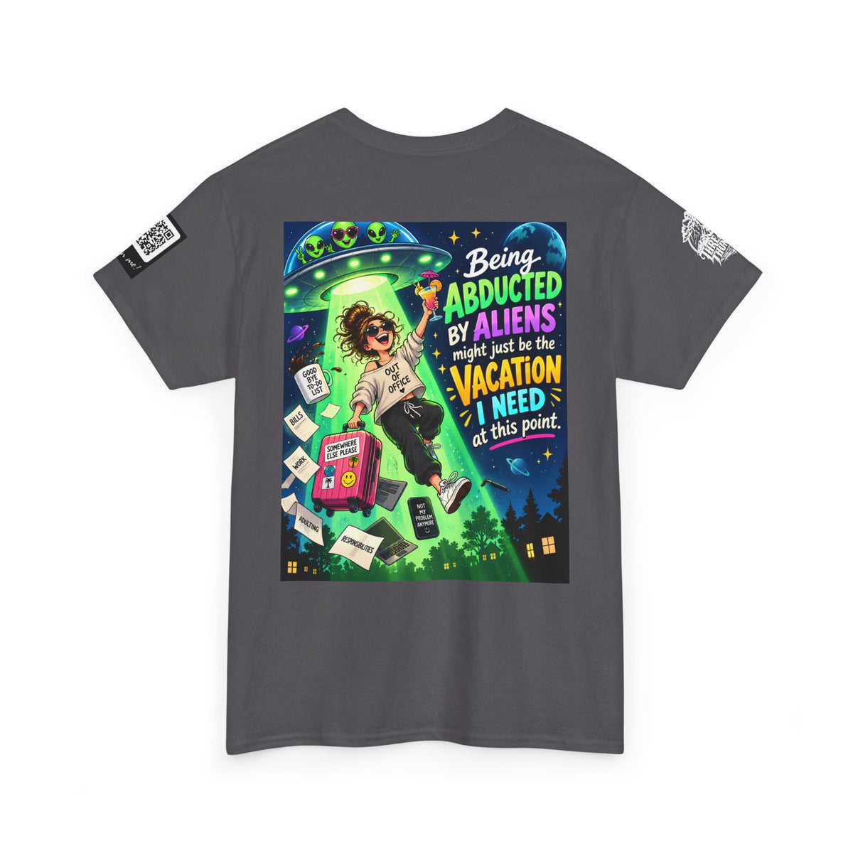 Alien Abduction Vacation — Out of Office Back Graphic Tee