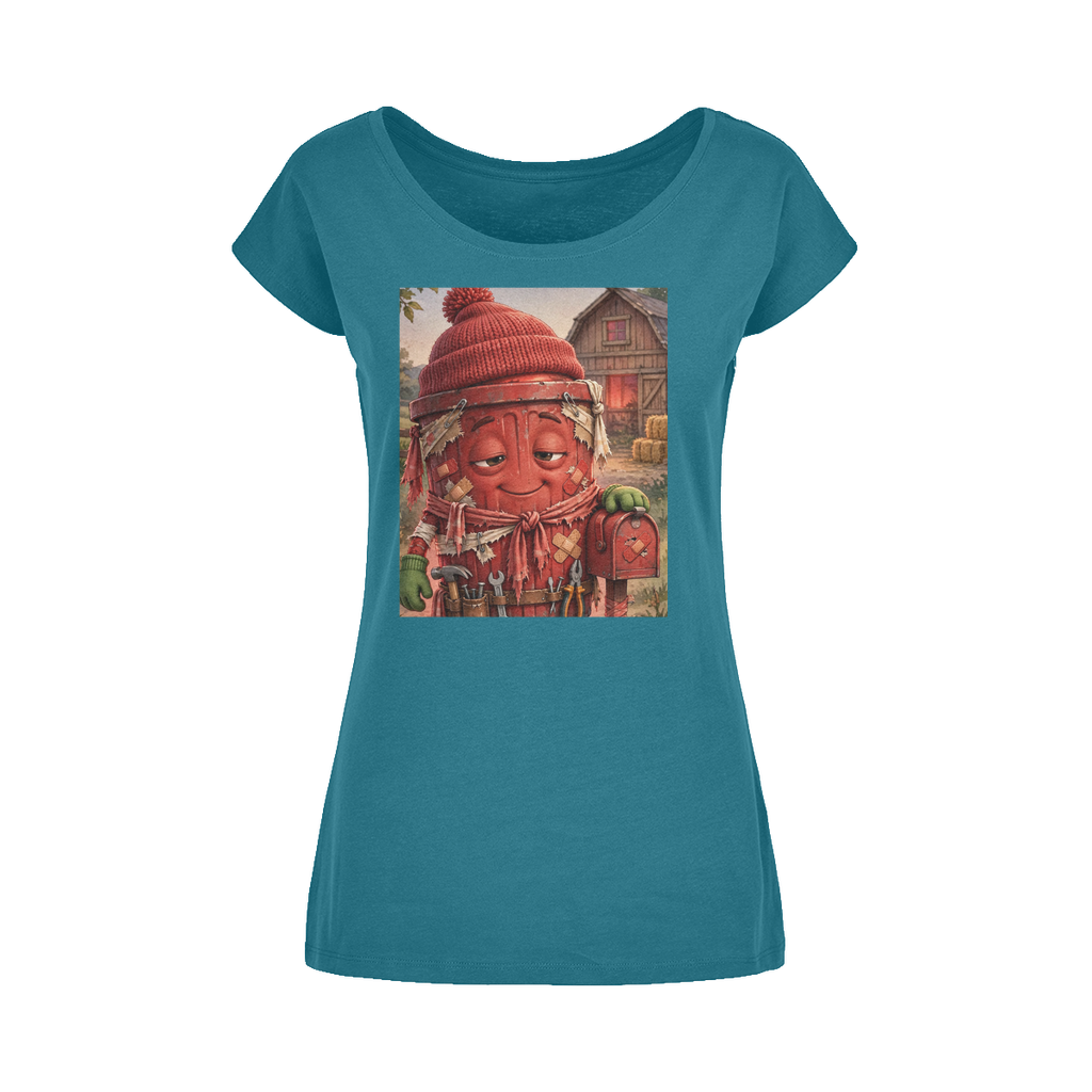 Trash Can Row Wide Neck Women's T-Shirt XS-5XL