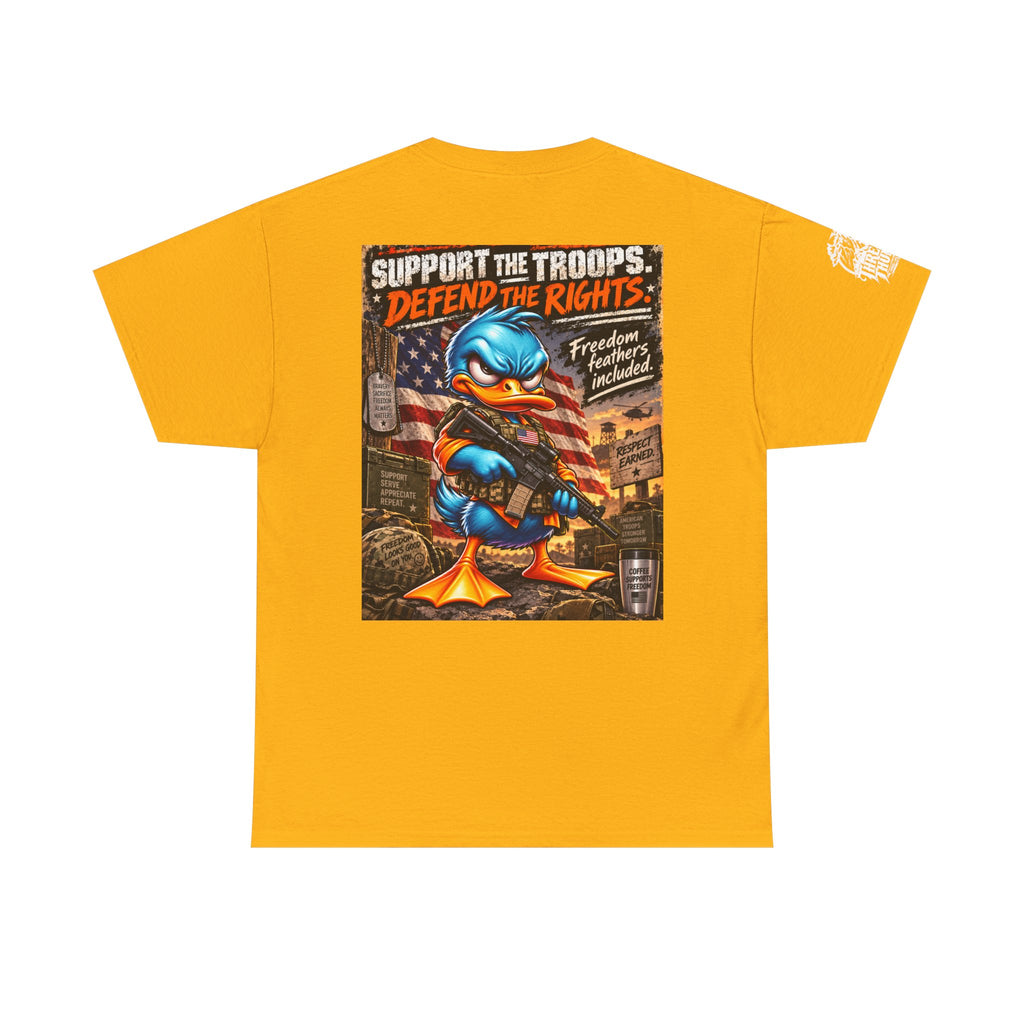 Support the Troops, Defend the Rights Back Graphic Tee