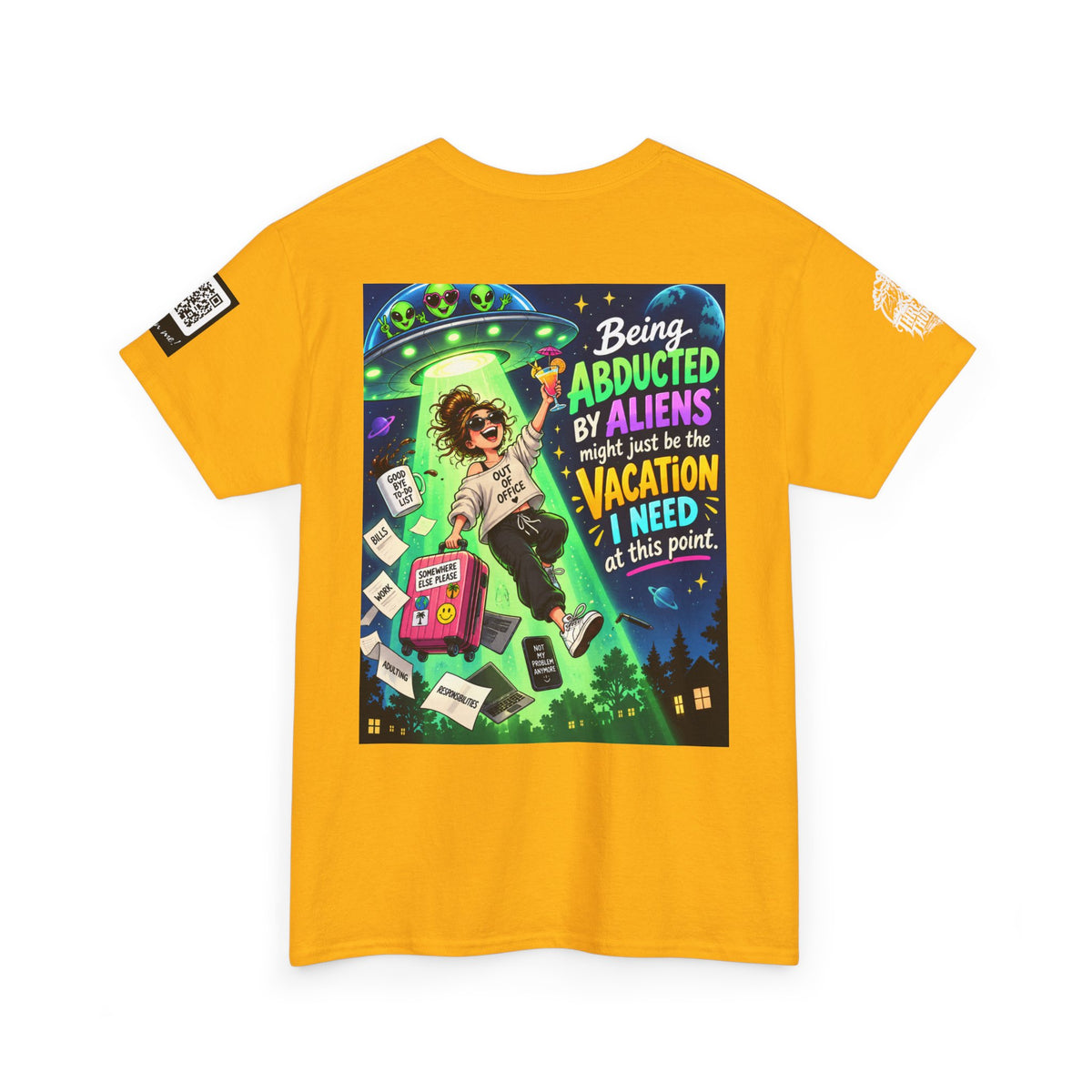 Alien Abduction Vacation — Out of Office Back Graphic Tee