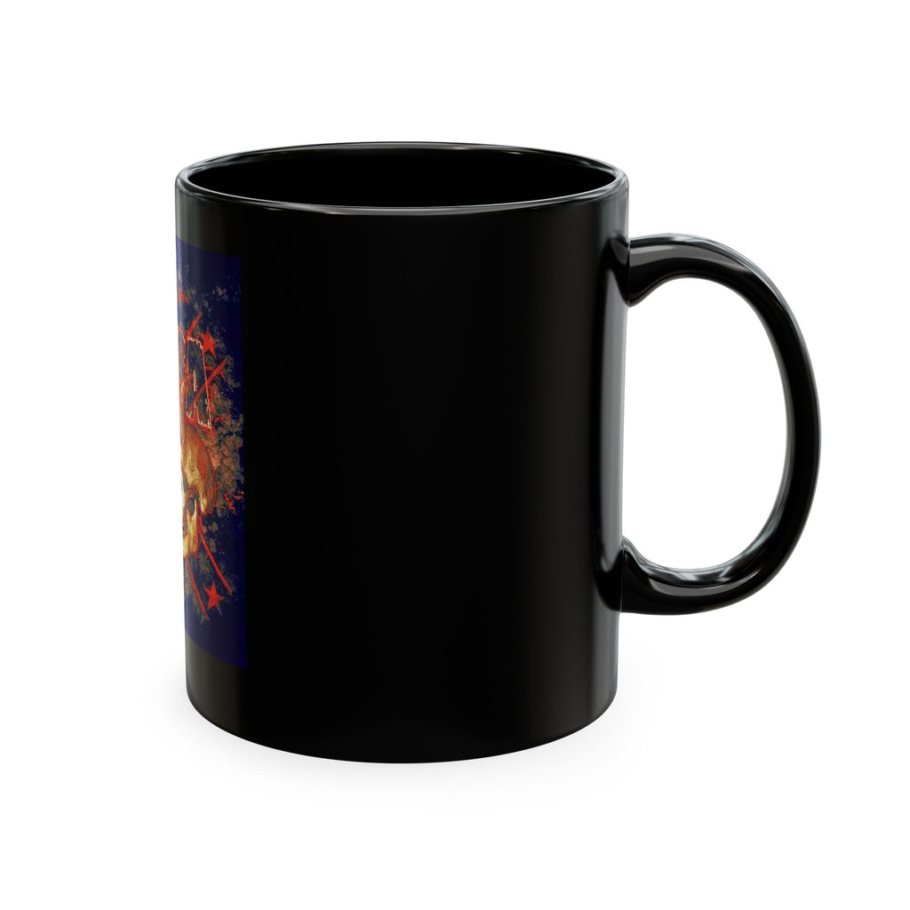Skull Clash Ceramic Mug — Vintage Rock Tattoo Coffee Cup
