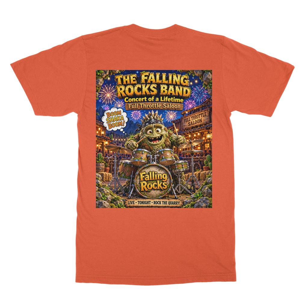 Falling Rocks Collection Classic Heavy Cotton Adult T-Shirt