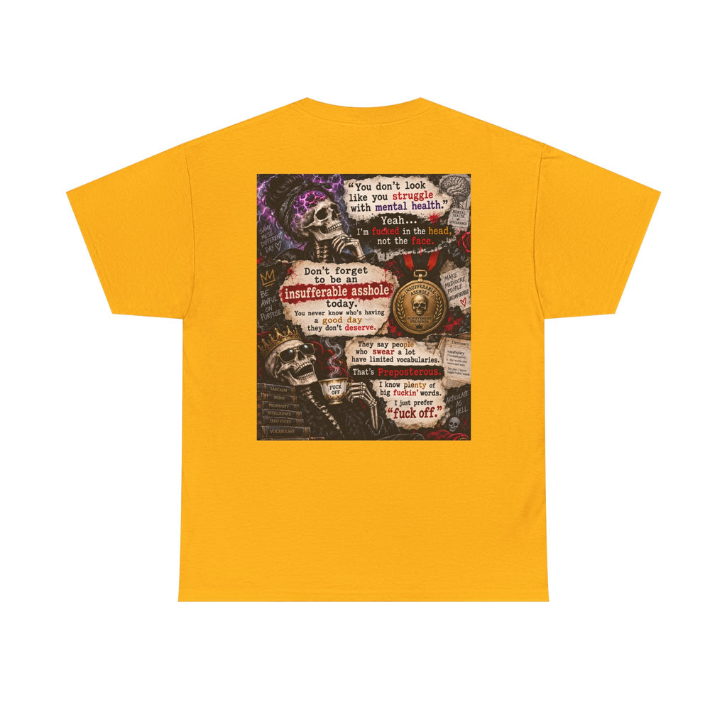 Mental Health Awareness T-Shirt — Gothic Skull Collage with Encouraging Quotes