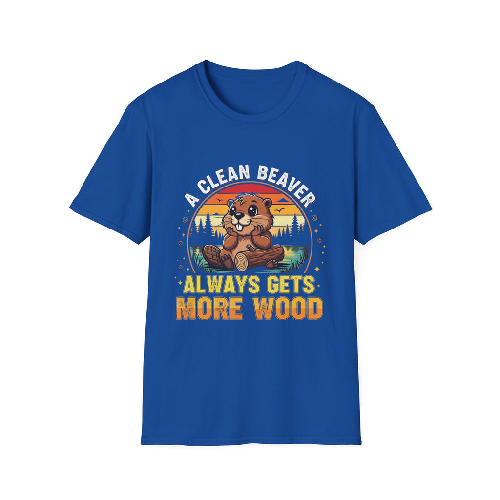 A Clean Beaver T-Shirt — "A Clean Beaver Always Gets More Wood" Retro Graphic Tee