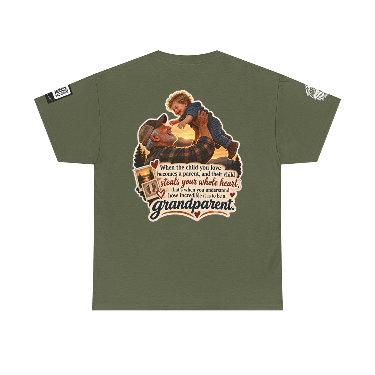 A Grandchild Steals Your Whole Heart — Proud Grandparent Back Graphic Tee