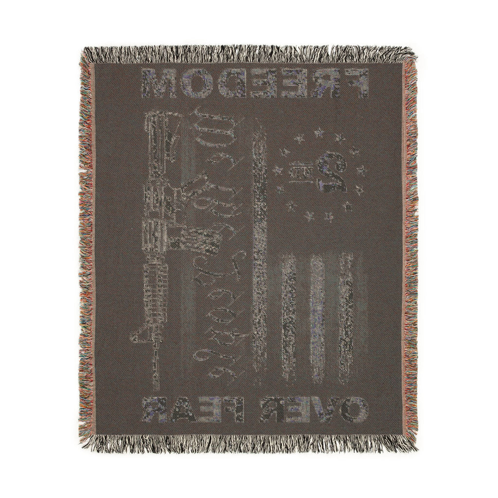 Freedom Over Fear Woven Blanket — "We The People" 2A Flag Throw