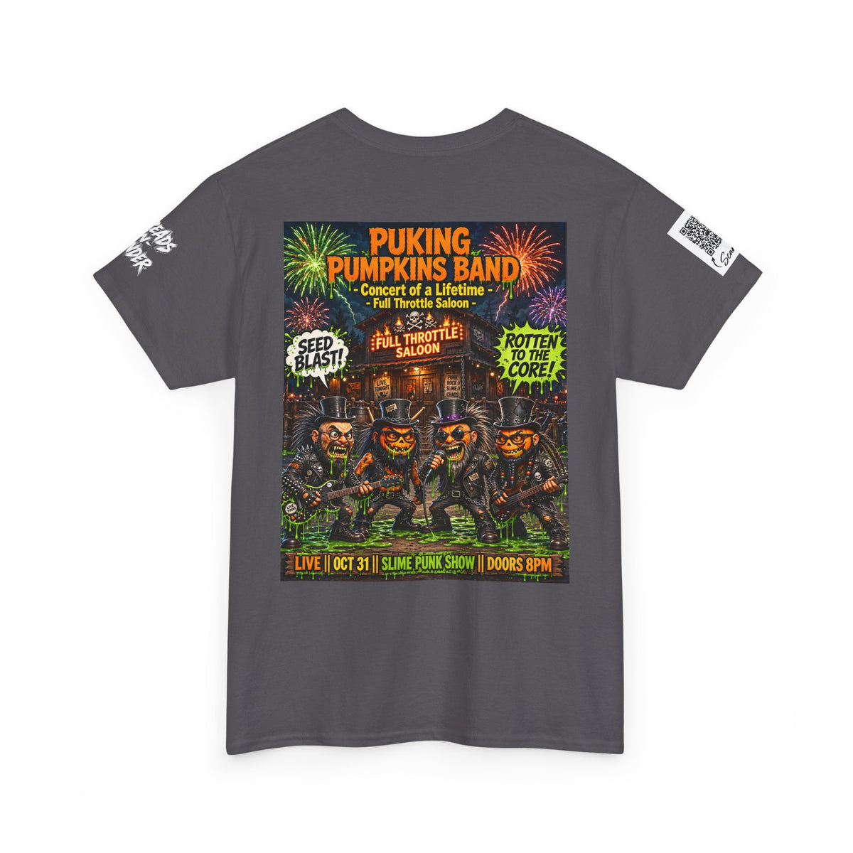 The puking Pumpkins Band #101— Concert of Life - Horror Graphic T-Shirt