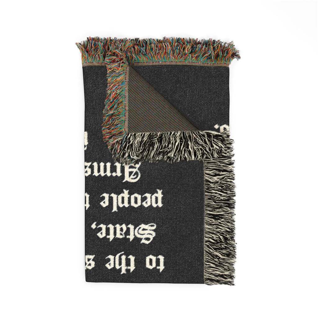 Second Amendment Woven Blanket — Rustic Constitution Quote Throw