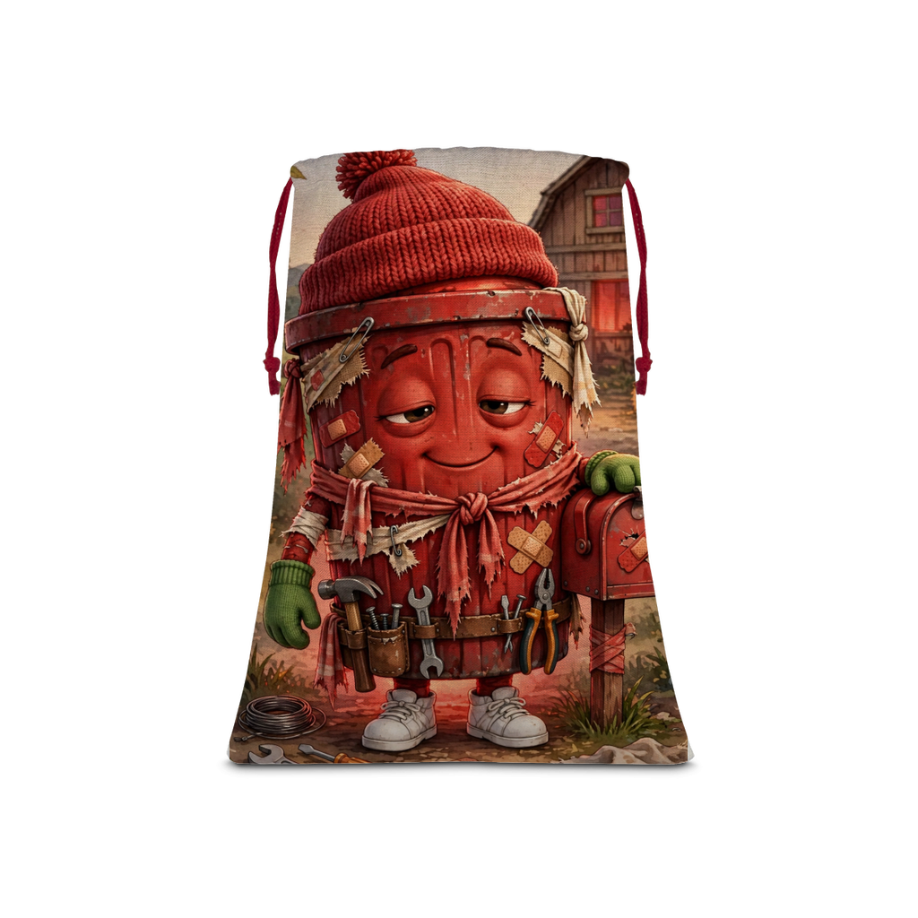 Trash Can Row Sublimation Linen Drawstring Sack