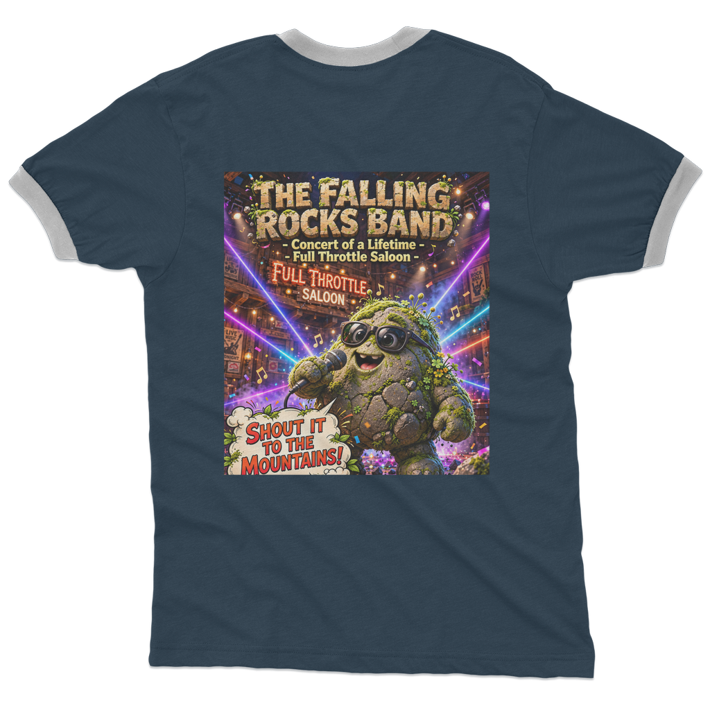 Falling Rocks COllection Adult Ringer T-Shirt