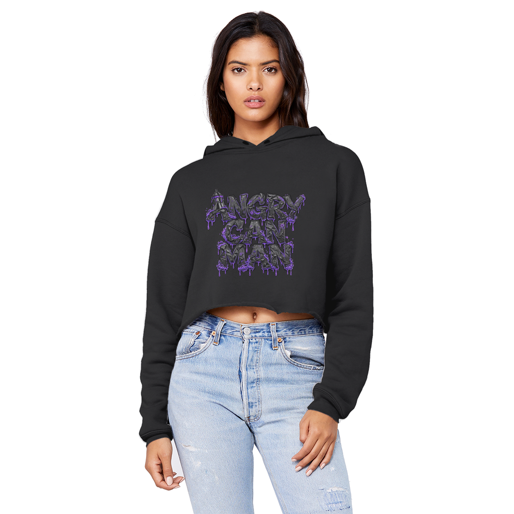 ANGRY CAN MAN 3.0 Cropped Raw Edge Boyfriend Hoodie