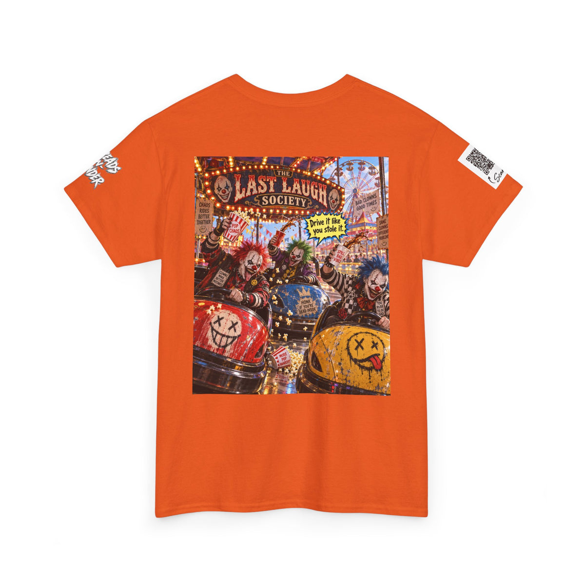 The Last Laugh Society Tee #136 — Carnival Clown Horror Graphic T-Shirt