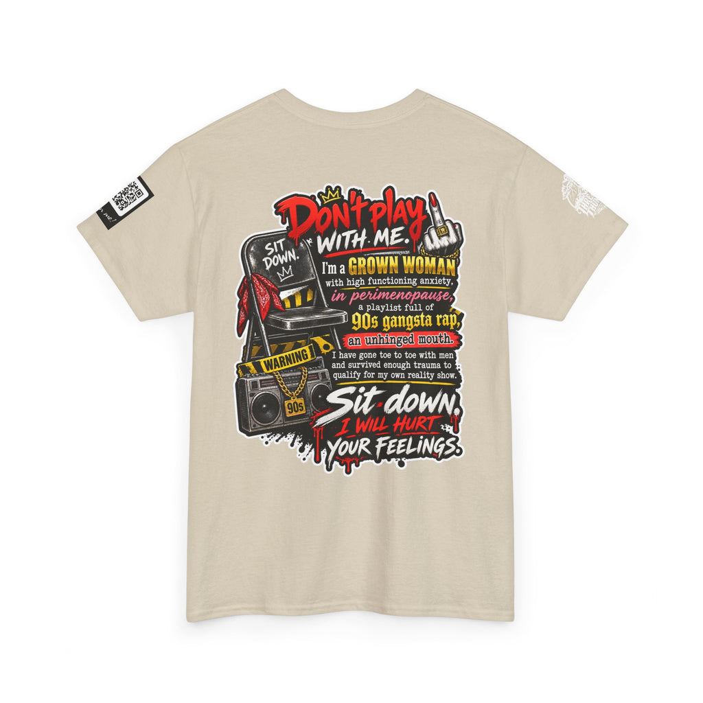 Grown Woman With Anxiety and 90s Gangsta Rap Back Graphic Tee
