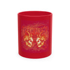 Skull Clash Ceramic Mug — Vintage Rock Tattoo Coffee Cup