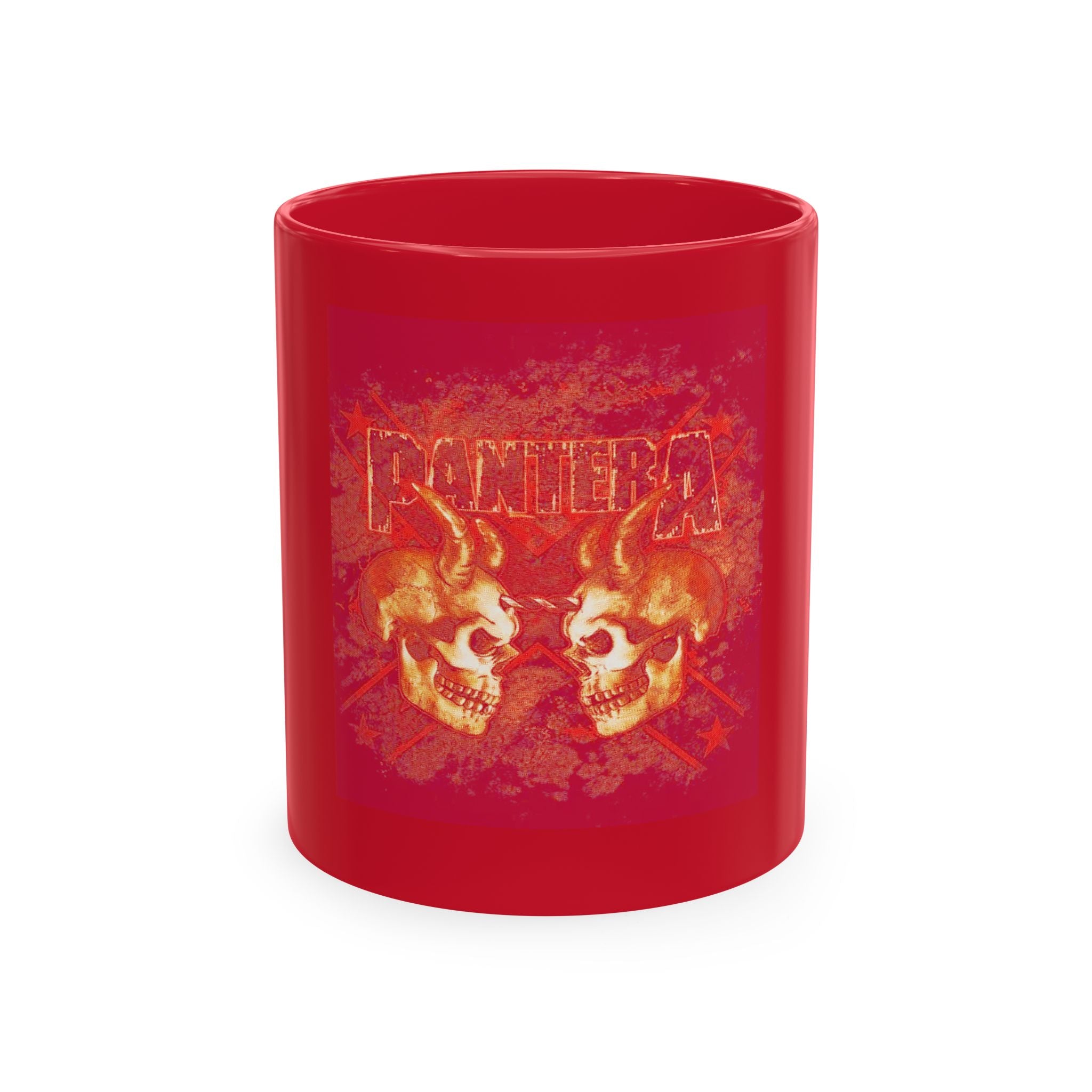 Skull Clash Ceramic Mug — Vintage Rock Tattoo Coffee Cup
