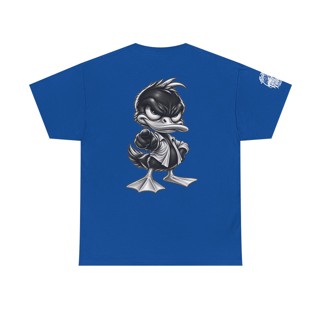 Monochrome Rebel Duck Character Back Graphic Tee