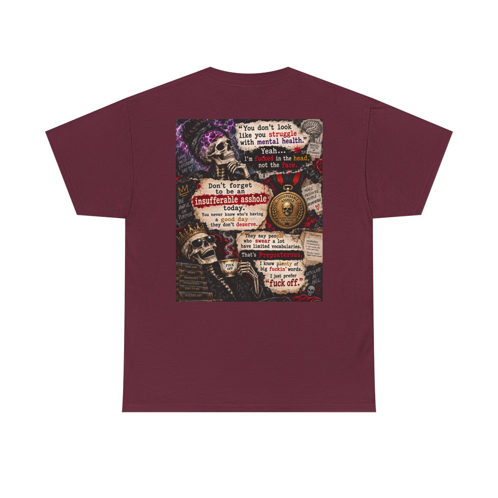 Mental Health Awareness T-Shirt — Gothic Skull Collage with Encouraging Quotes