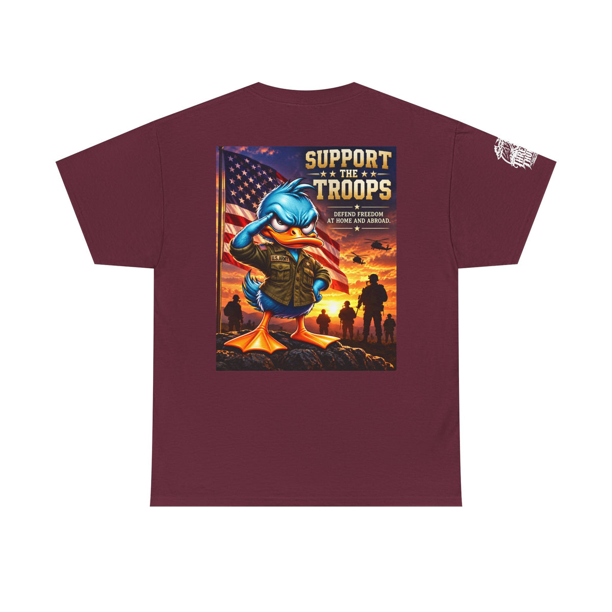 Support the Troops — Defend Freedom at Home and Abroad Back Graphic Tee