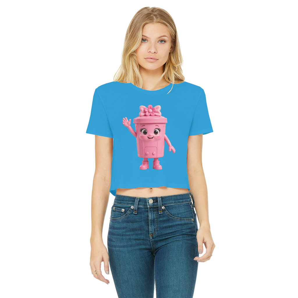 Trash Can Row – Classic Women's Cropped Raw Edge T-Shirt