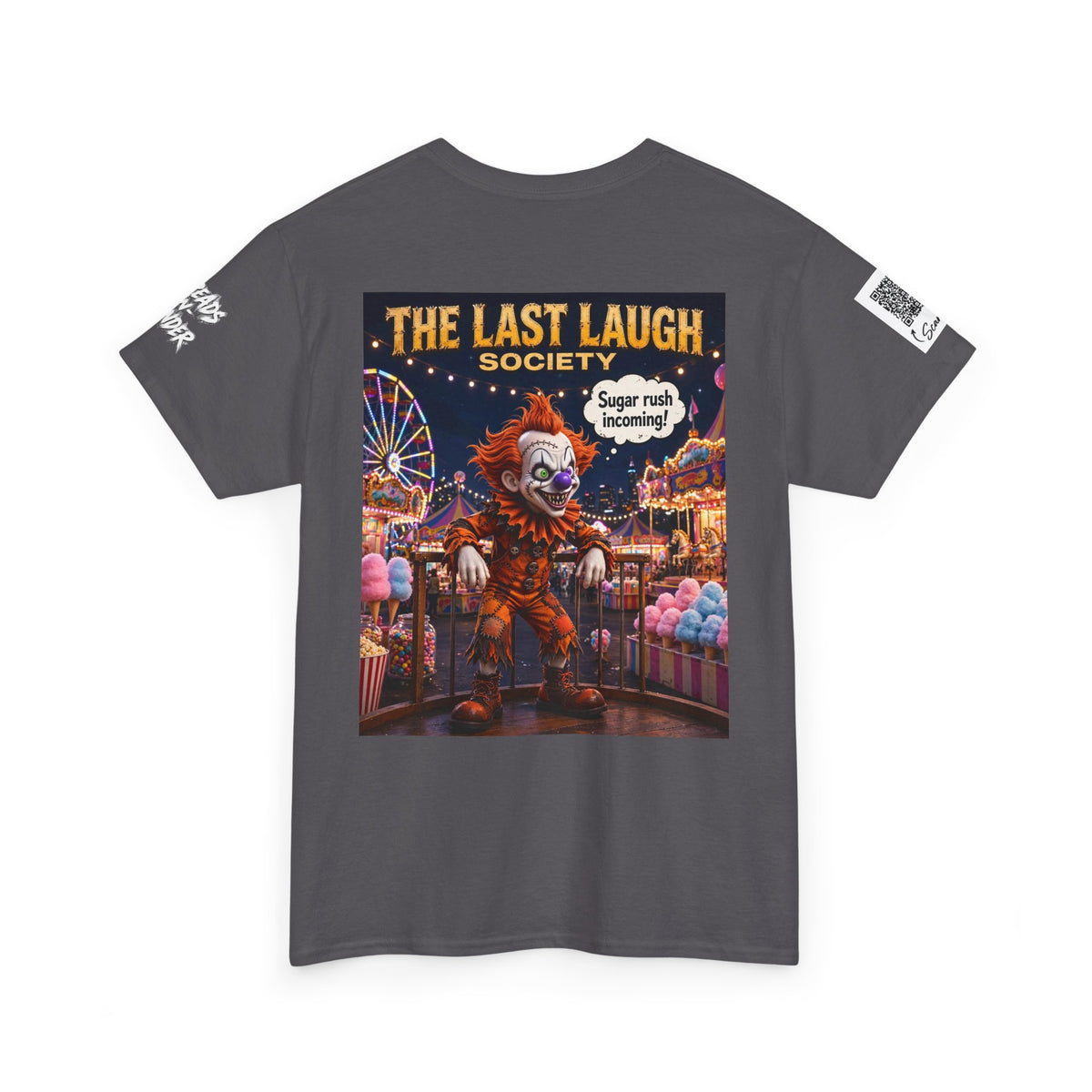 The Last Laugh Society Tee #155 — Carnival Clown Horror Graphic T-Shirt