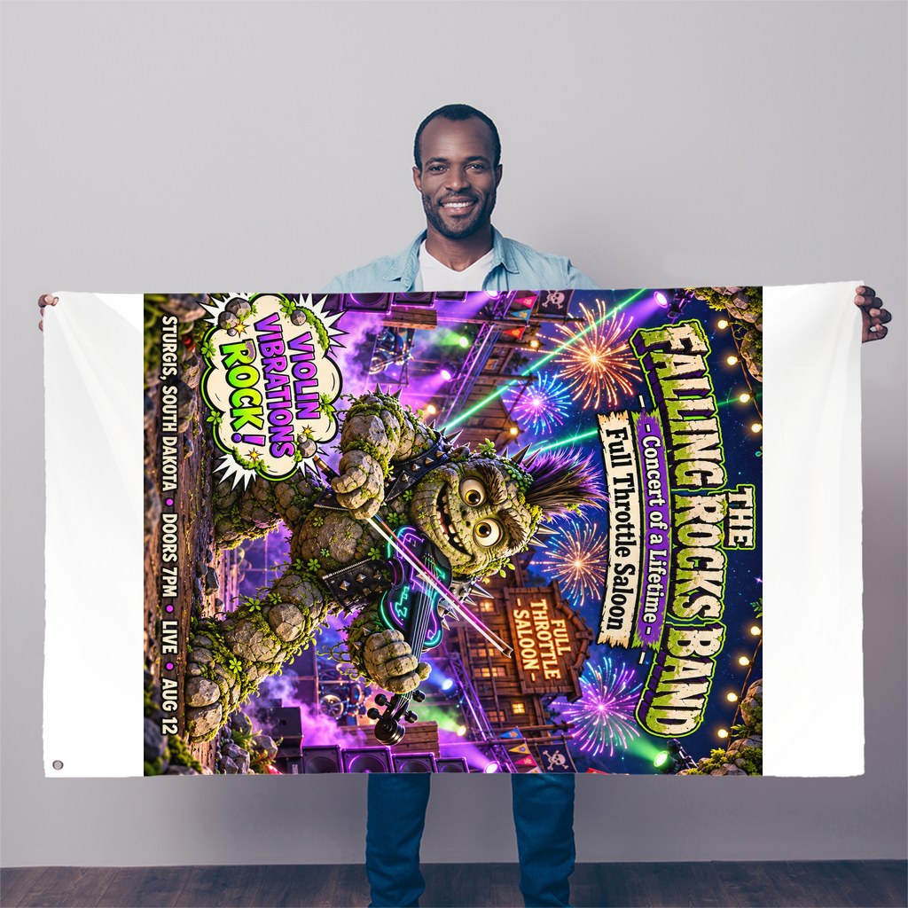 Falling Rocks COllection Sublimation Flag