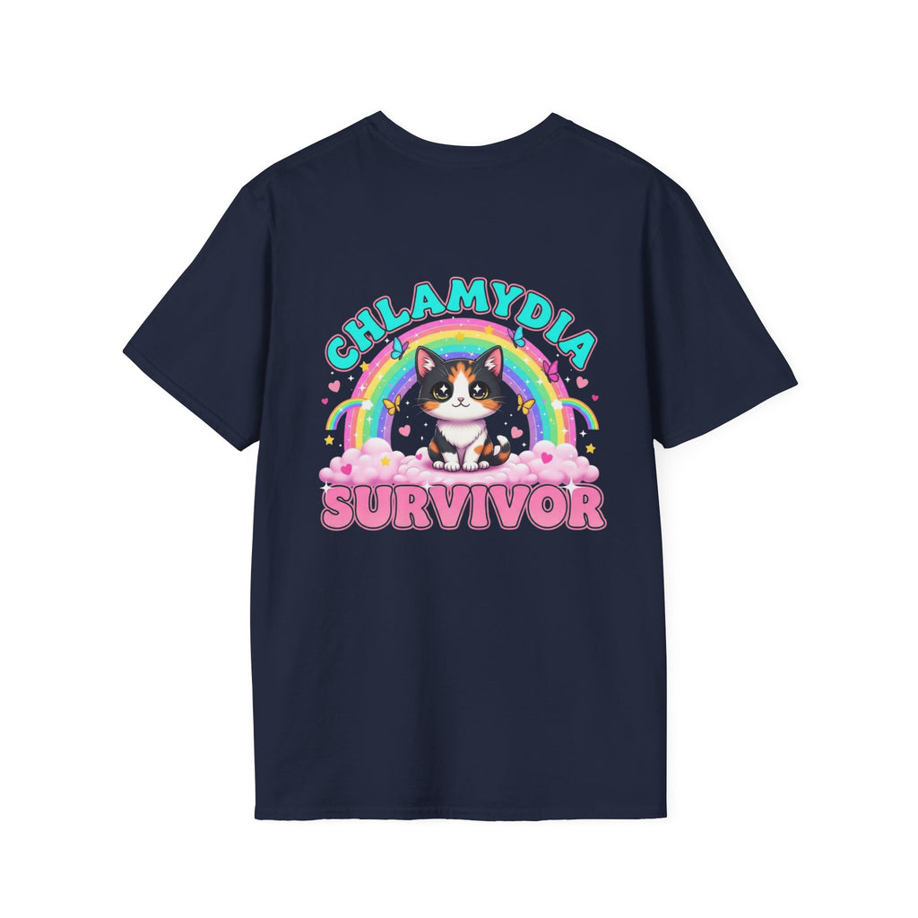 Chlamydia Survivor Cat T-Shirt — Cute Rainbow Calico Tee