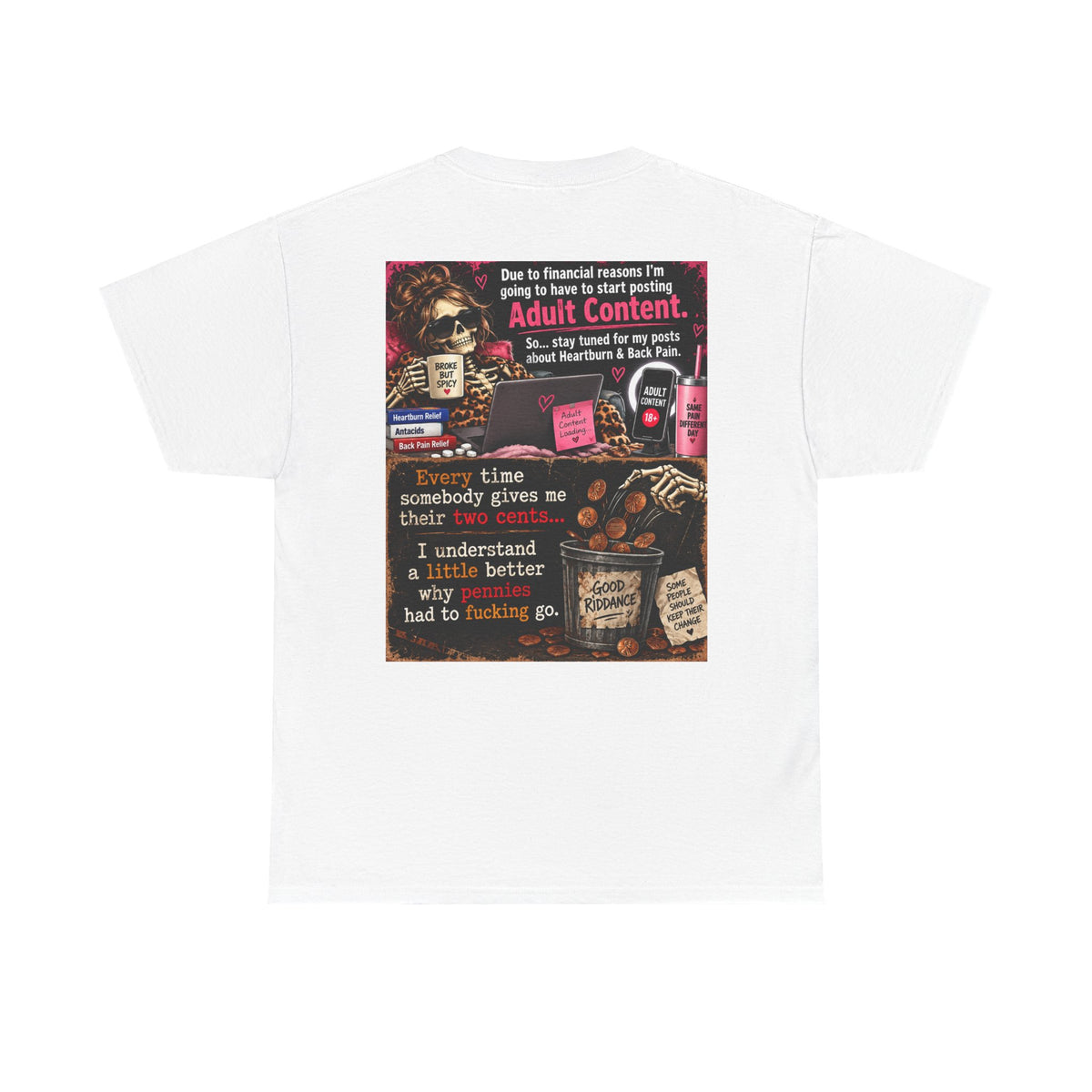 Funny 'Adult Content' Graphic Tee — Sarcastic Coffee & Cocktail Humor T-Shirt