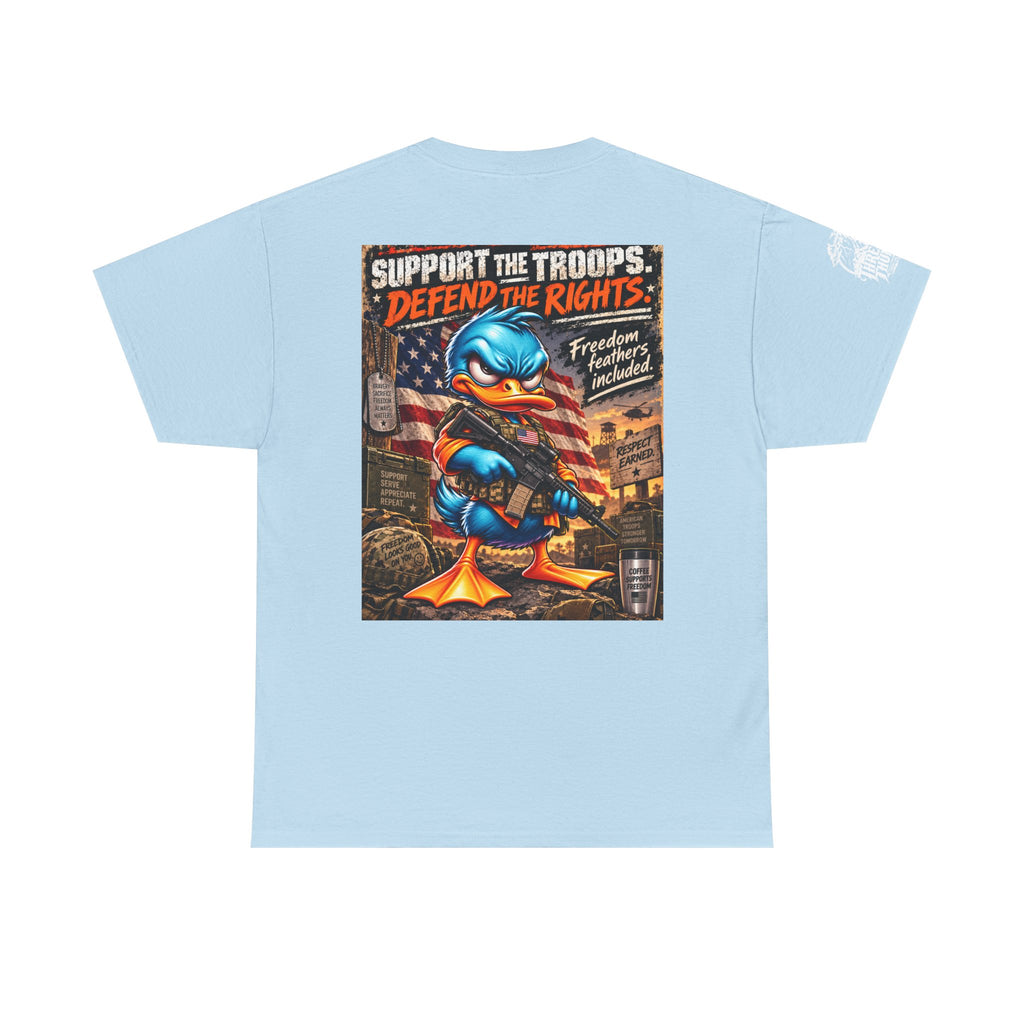 Support the Troops, Defend the Rights Back Graphic Tee