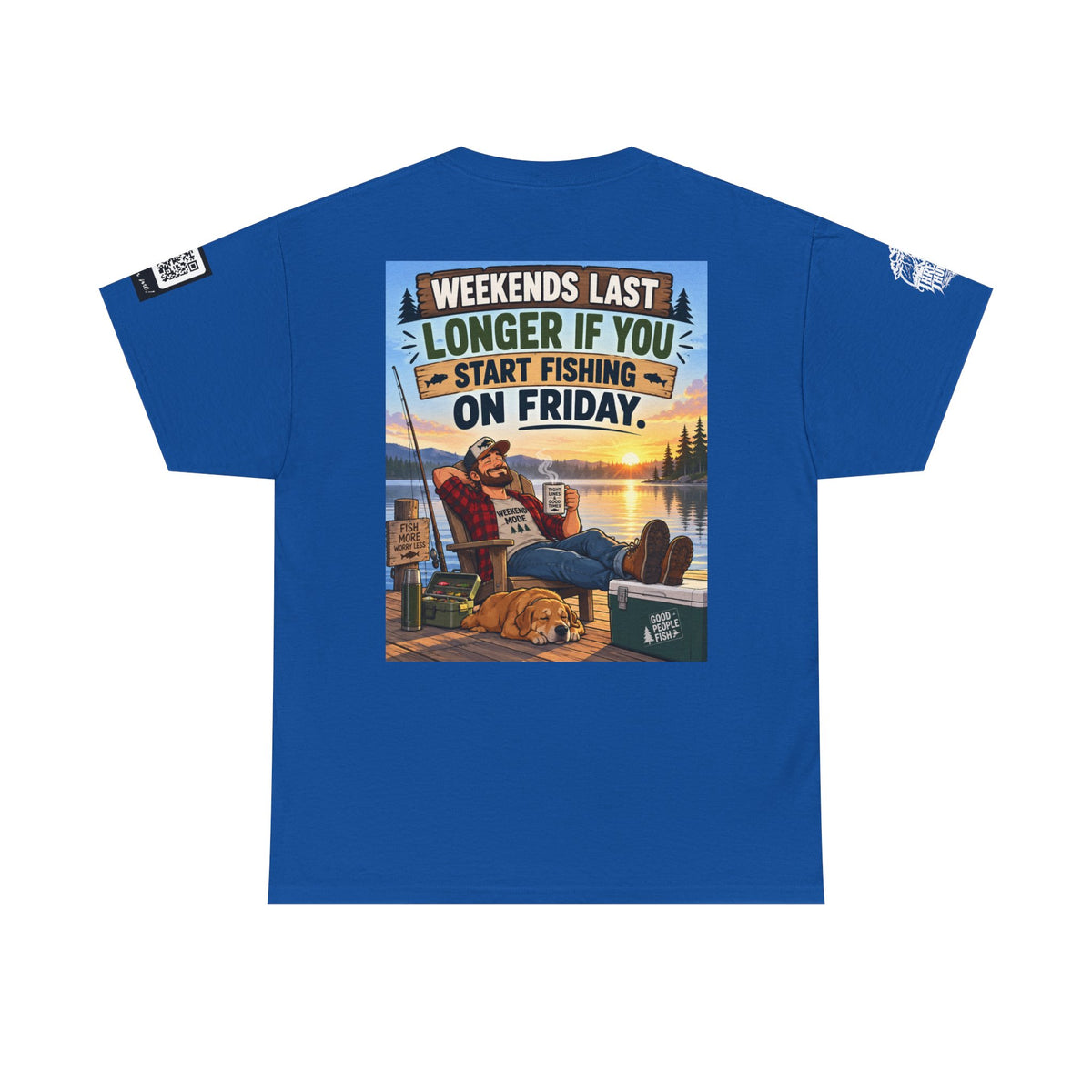 Weekends Last Longer When You Start Fishing Friday Back Graphic Tee