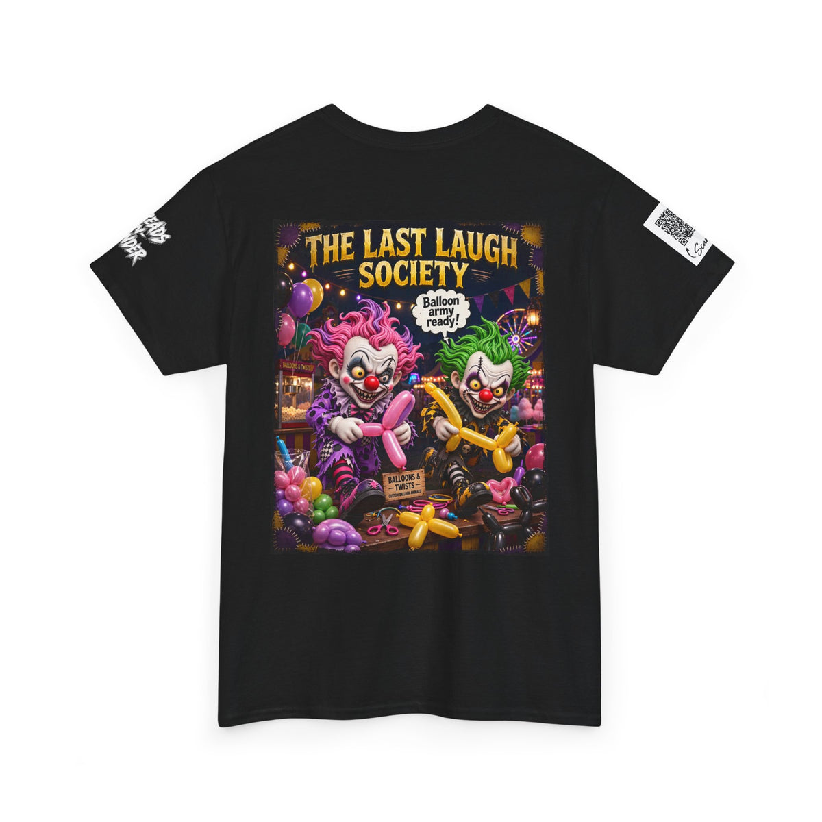 The Last Laugh Society Tee #130 — Carnival Clown Horror Graphic T-Shirt