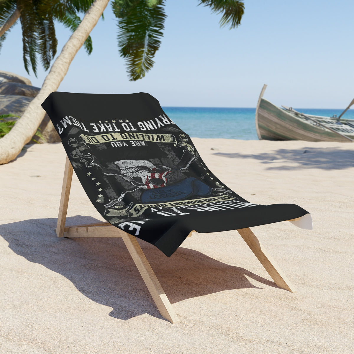 2nd Amendment Skull Beach Towel — "I’m Willing to Die Protecting My 2nd Amendment Rights" Patriotic Gun Rights Towel