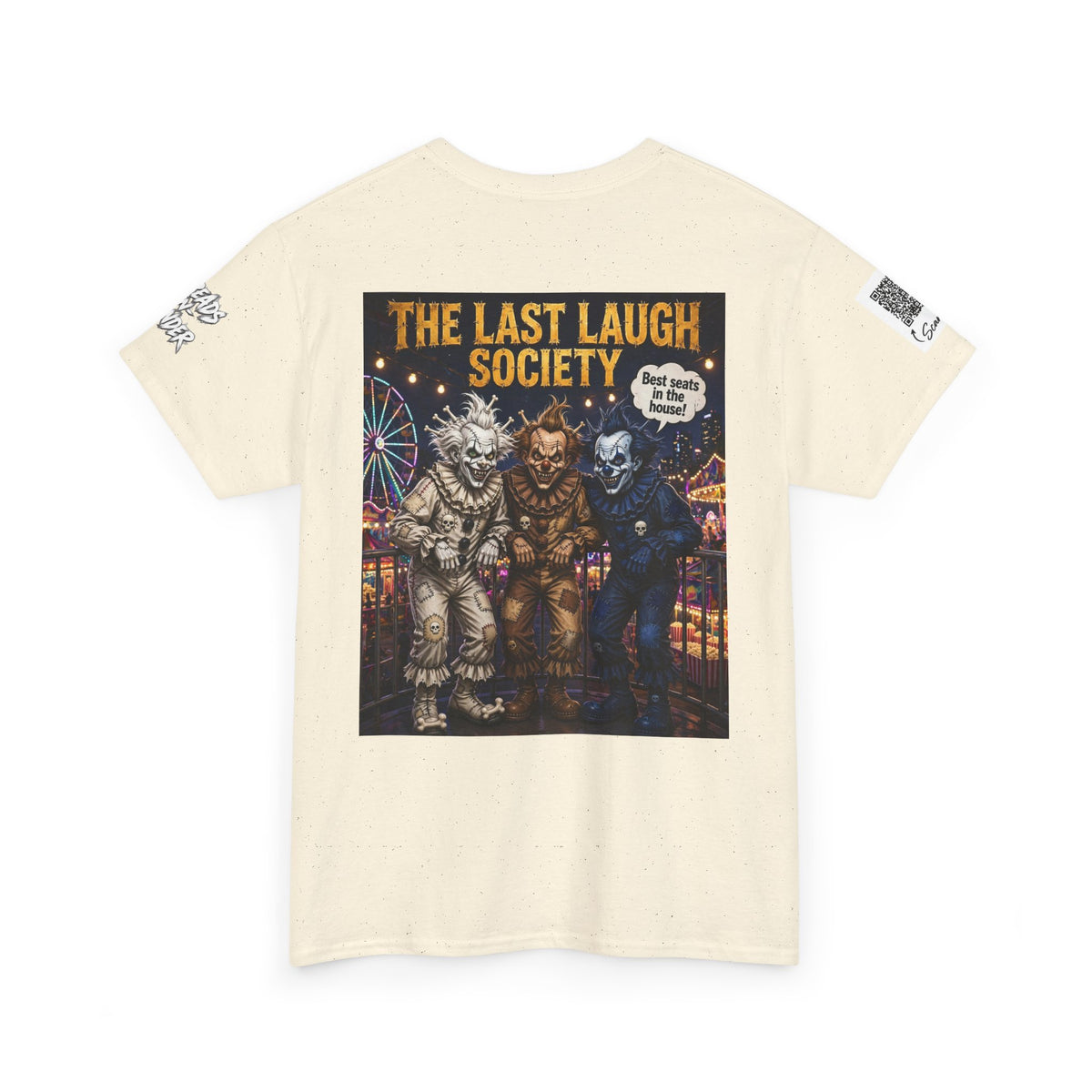 Last Laugh Society Tee #102 — Carnival Clown Horror Graphic T-Shirt
