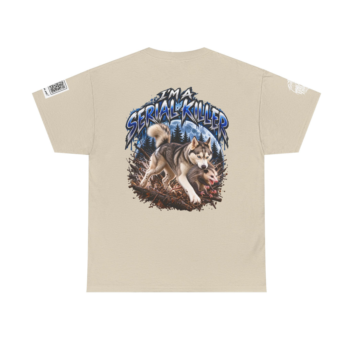 Serial Killer Husky T‑Shirt — Graphic Wolf Tee with 'I'm a Serial Killer' Design