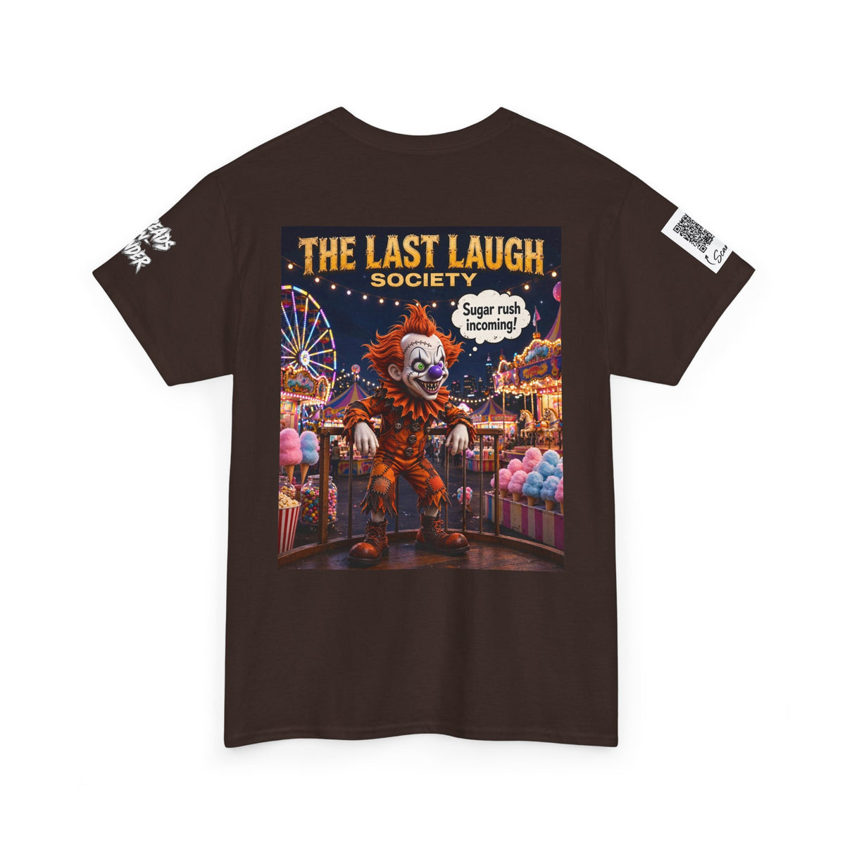 The Last Laugh Society Tee #155 — Carnival Clown Horror Graphic T-Shirt