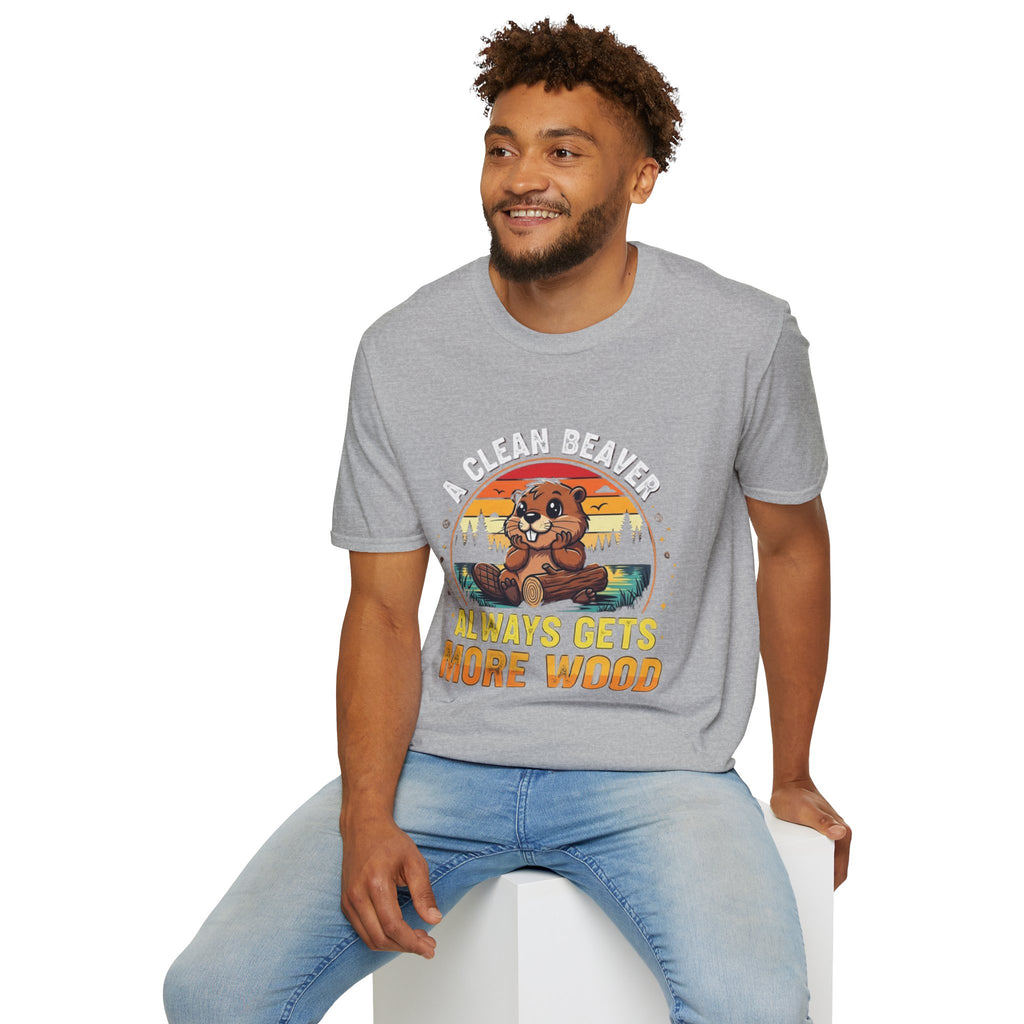 A Clean Beaver T-Shirt — "A Clean Beaver Always Gets More Wood" Retro Graphic Tee