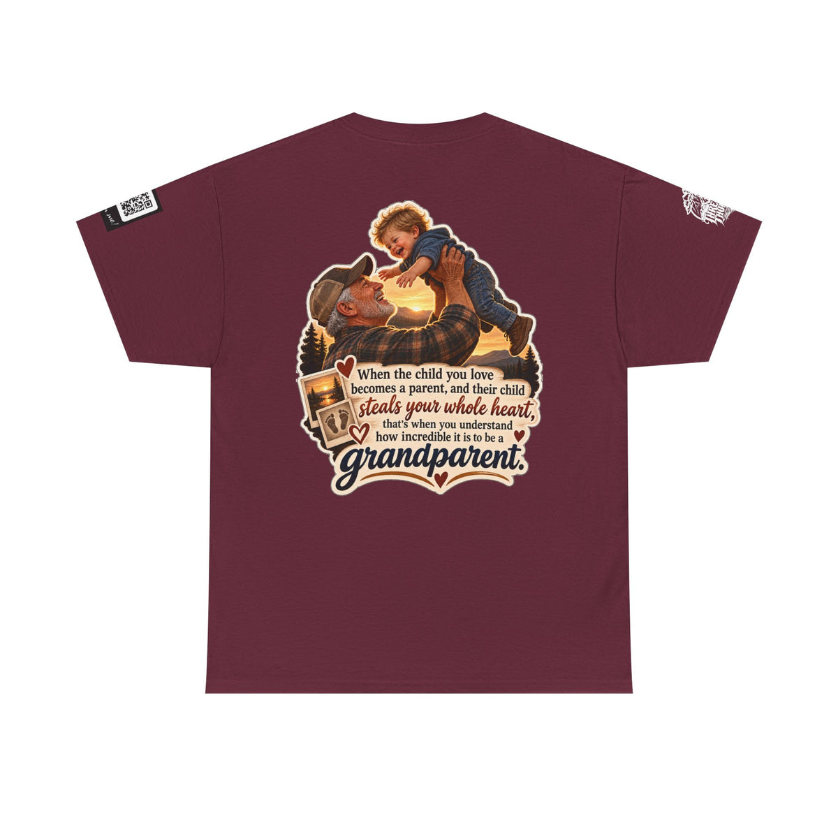 A Grandchild Steals Your Whole Heart — Proud Grandparent Back Graphic Tee