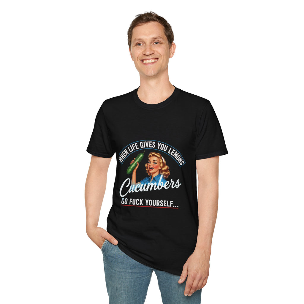 T-Shirt — "When Life Gives You Lemons... Cucumbers" Vintage Retro Graphic Tee