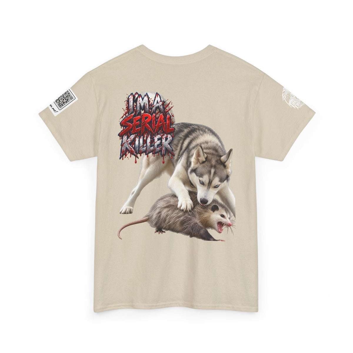 Graphic Tee — 'I'm a Serial Killer' Husky Crushing Possum Design