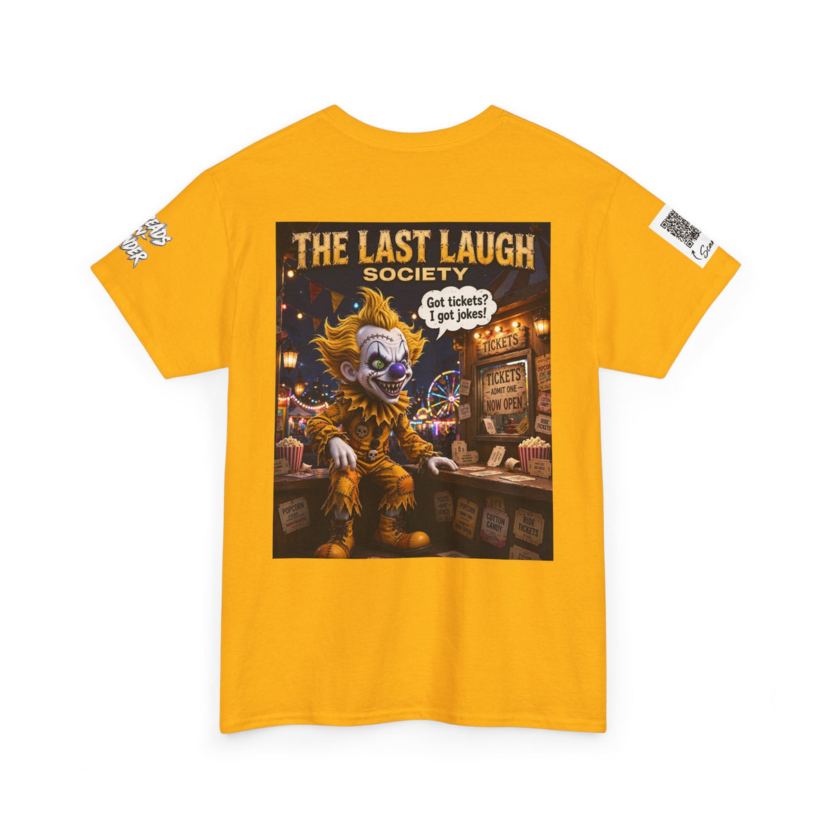 The Last Laugh Society Tee #164 — Carnival Clown Horror Graphic T-Shirt