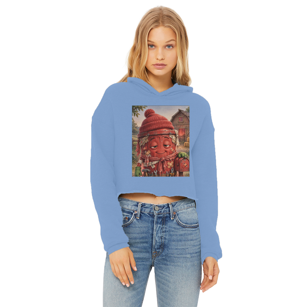 Trash Can Row – Ladies Cropped Raw Edge Hoodie