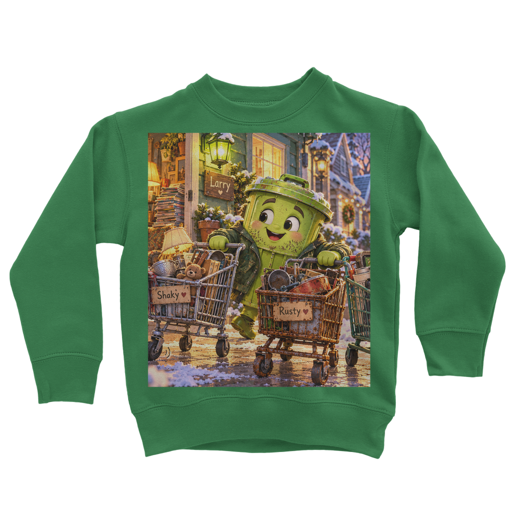 Trash Can Row Classic Kids Sweatshirt