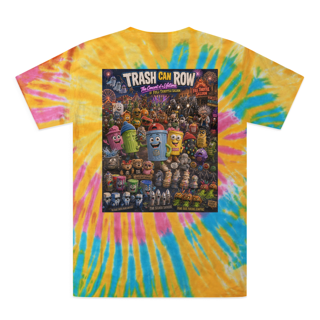 Trash Can Row CONCERT FOR A LIFETIME Tie-Dye T-Shirt