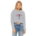 AOP Ladies Cropped Raw Edge Hoodie