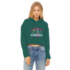 AOP Ladies Cropped Raw Edge Hoodie