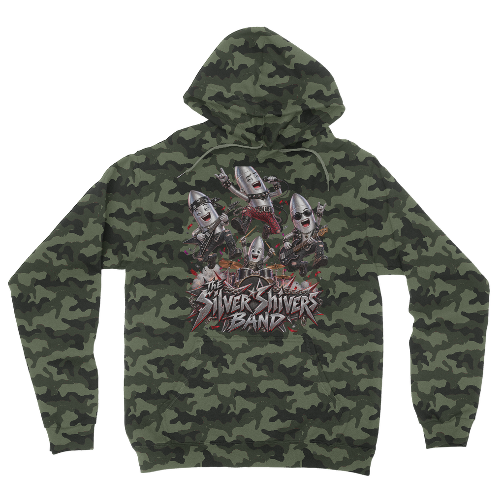 The Silver Shivers Band Camouflage Adult Hoodie