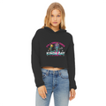 AOP Ladies Cropped Raw Edge Hoodie