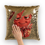 Trash Can Row Sequin Cushion Cover
