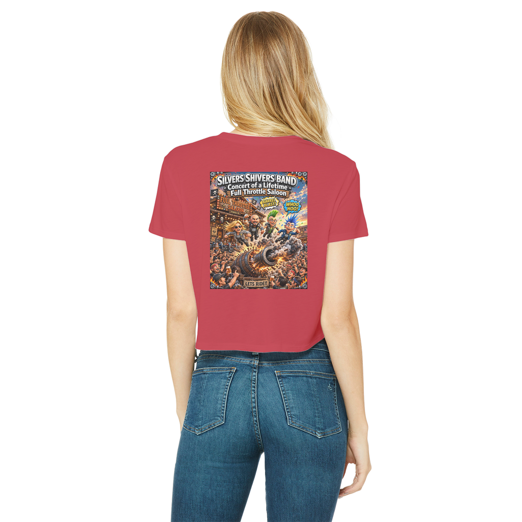 The Silver Shivers Band Classic Women's Cropped Raw Edge T-Shirt