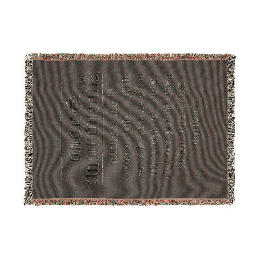 Second Amendment Woven Blanket — Rustic Constitution Quote Throw