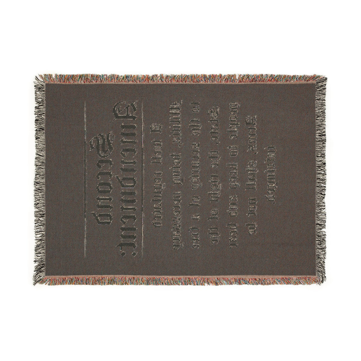 Second Amendment Woven Blanket — Rustic Constitution Quote Throw